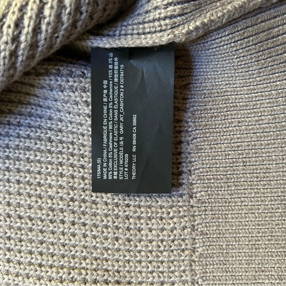Theory | Gary Full Zip Jacket, Heavyweight Knit in Force Grey/Ivory (S) - Picture 13 of 16